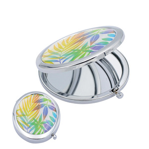 Wholesale promotional small custom handbag mirror mini compact mirror metal pocket cosmetic mirror