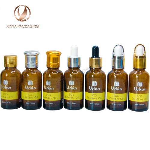 amber dropper bottles essential oil serum glass container skincare packaging cosmetic bottles