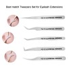 False Eyelashes Applicator Tool Stainless Steel Eyelash Extension Tweezers Remover Clip Eyelash Tweezers