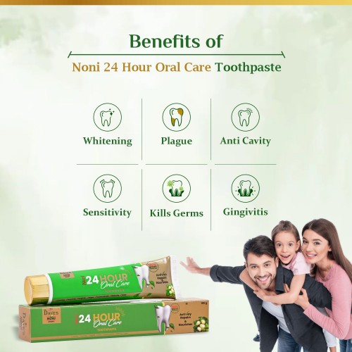 The Dave's Noni 24 Hour Oral Care Toothpaste (100 g) - Noni Toothpaste-Tooth Paste (Pack of 2)