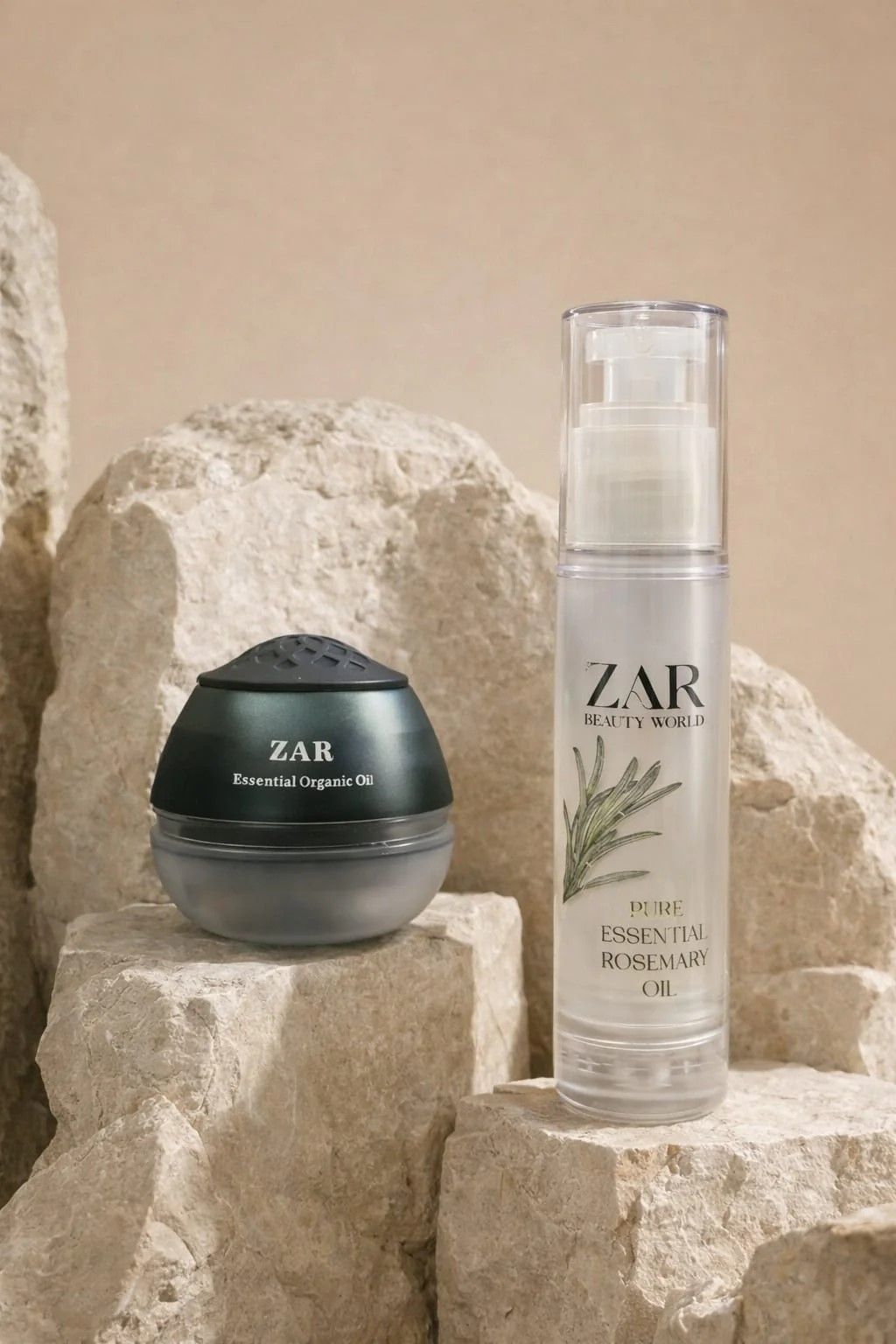 2 in 1 || Zar Scalp Massager Comb Brush for Hair Growth & Pure Essential Rosemary Oil for Hair Care