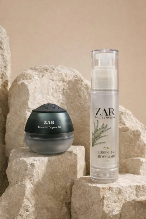 2 in 1 || Zar Scalp Massager Comb Brush for Hair Growth & Pure Essential Rosemary Oil for Hair Care