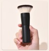 Custom Private Label Flat Top Foundation Brush Premium Matte Black Synthetic Hair Liquid Cream Powder Makeup Brush Wholesale