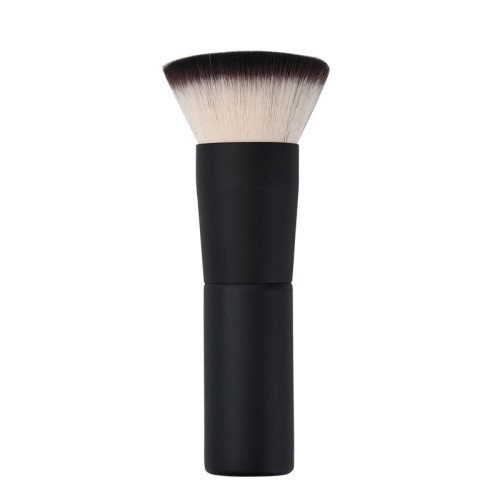 Custom Private Label Flat Top Foundation Brush Premium Matte Black Synthetic Hair Liquid Cream Powder Makeup Brush Wholesale