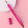 Retractable Dual-Ended Lip Brush with Aluminum Handle – Professional Portable Makeup Tool for Lipstick & Gloss Application