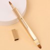 Retractable Dual-Ended Lip Brush with Aluminum Handle – Professional Portable Makeup Tool for Lipstick & Gloss Application