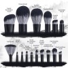 16pcs Artistic Chinese Ink Splash Makeup Brush Set Elegant Landscape Painting Handle Cosmetic Brushes for Private Label OEM