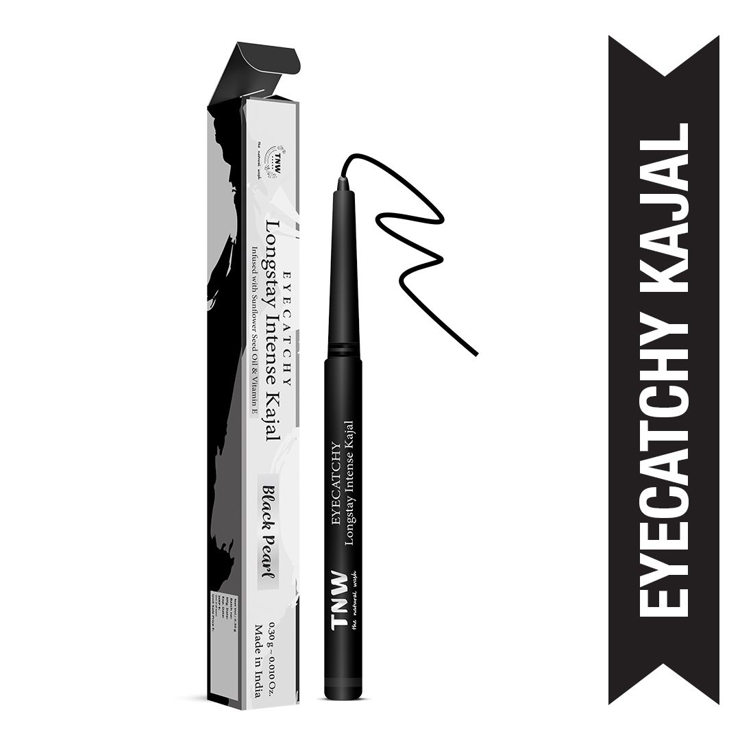 TNW -The Natural Wash Eyecatchy Longstay Intense Kajal with Sunflower Seed Oil | Smudge proof | Pigmented | Long Lasting | Waterproof | Kajal for women
