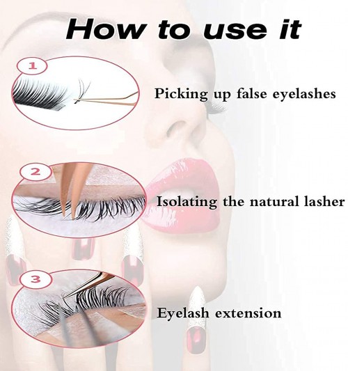 False Eyelashes Applicator Tool Stainless Steel Eyelash Extension Tweezers Remover Clip Eyelash Tweezers