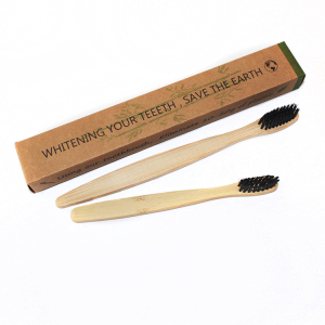 100% Organic FSC Approved Eco Charcoal Bristles OEM Bamboo Toothbrush with Customized Packing and Logo