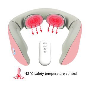 2021 New Cordless powerful wireless Electric EMS Neck Massage Intelligent Remote Control Heating electronic Smart Neck Massager