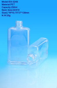 250ml Retangular Bottle for Hair Essential Oil and Aftershave Lotion