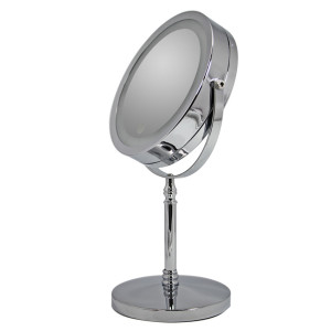 6.5Desktop retractable double-side magnifying LED makeup mirror