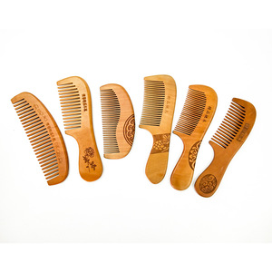 a bamboo wooden antistatic anti dandruff wide tooth comb for beard and hair