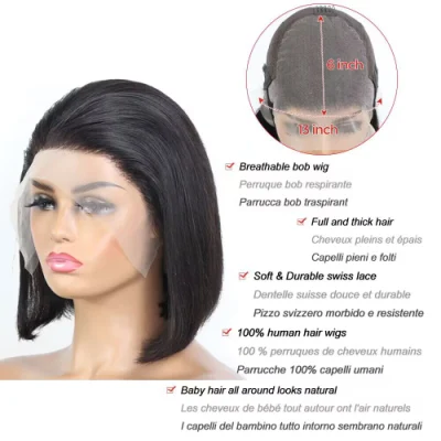 Angelbella Wholesales Price Frontal Bob Wigs Virgin Human Hair Straight Lace Front Human Hair Wig