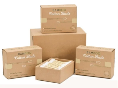 Bamboo Cotton Buds Plastic-Free Product &amp; Packaging 100% Biodegradable Cotton Swabs