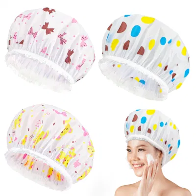 Bashroom Shower Waterproof Cap Thicken Elastic Bath Hat Bathing Cap for Women Hair Salon Bashroom Supplies Women Shower Caps