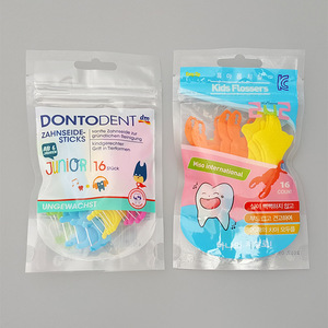 Children cartoon shape dental teeth clean tool flosser 50pcs bag package