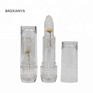 Chinese makeup brands make your own temperature change private label transparent lip stick clear jelly lipstick with flower