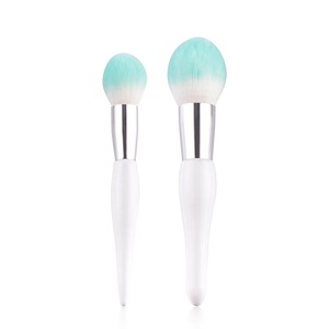Customized Personalized White Makeup Brush Set Cosmetic Tool Kit Wholesale 2pcs