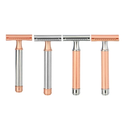 Eco Friendly Reusable Metal Safety Razors Rose Gold Double Edge Safety Razor