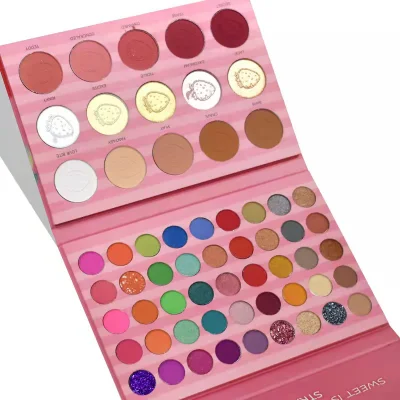 European and American Cross-Border Explosions in 60 Colors! Eye Shadow Large Plate Makeup Orange Blossom with The Same Matte Glitter Blush New European and Amer