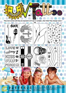 Foil, Glitter, Water transfer temporary tattoo sticker; Cosmetic grade, Disney audited factory