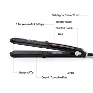 Hot selling adjustable temperature steam style hair straightener