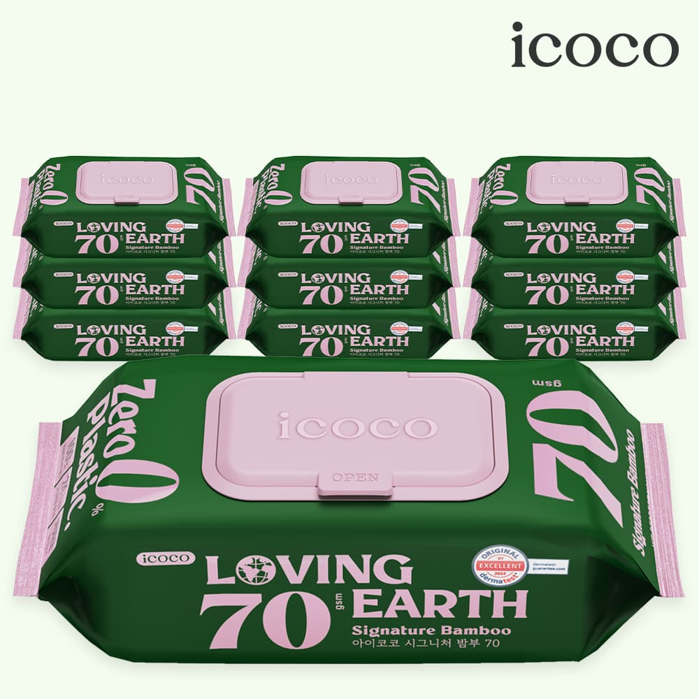ICOCO Signature Bamboo 70 Premium WaterWipes Plastic Free Baby Wipes