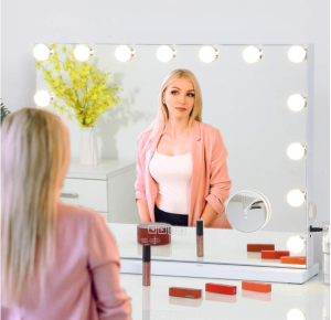 Popular Manufacture LED Light Bulbs Smart Hollywood Makeup Vanity Mirror with USD PORT MAKEUP MIRROR With 14 bulbs