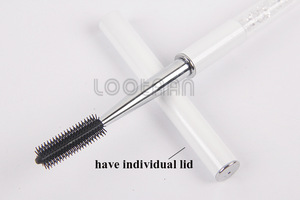 Private Label Retractable Cosmetics Mascara Makeup Brush Silicone Head Eyelash Extension Brush With Cap