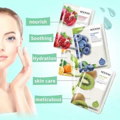 Private Label Skincare Product Beauty Firming Nourishing Fruit Face Mask Whitening Moisturizing Facial Sheet Mask