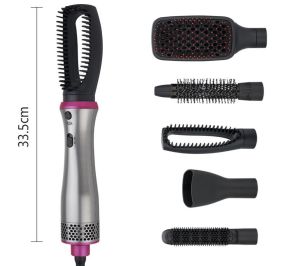 Professional Round Salon Hair Brush Electric One Step Hot Air Brush Blow Dryer With Comb Attachment