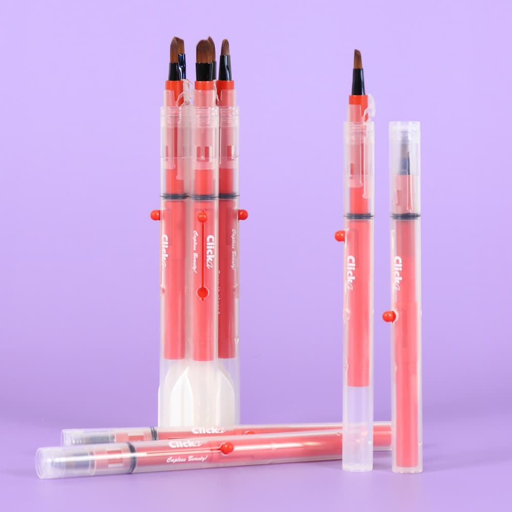 Retractable Automatic Lid Lip Eyeshadow Pointshadow Concealer Smudge Eyebrow Makeup Brush Set