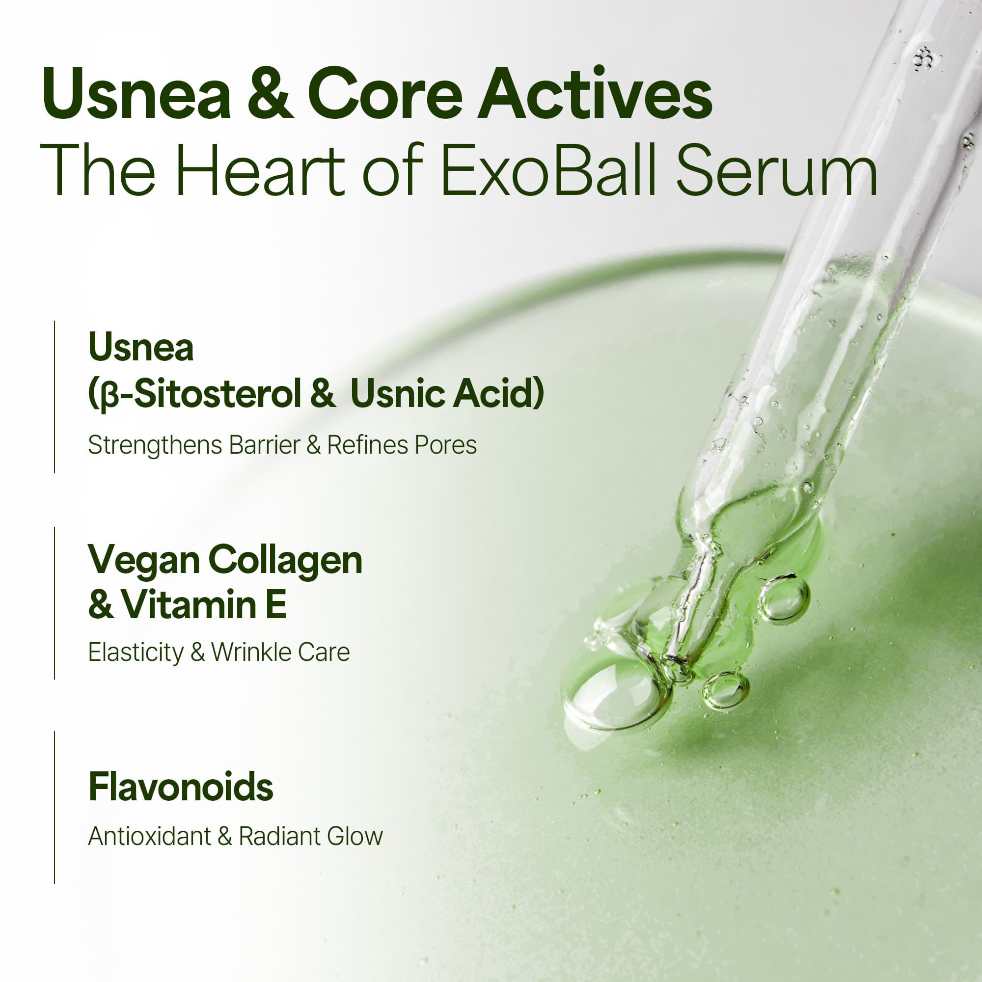 Usnear ExoBall Serum Vegan Brightening Exosome Serum for Radiance, Pore and Texture Improvement