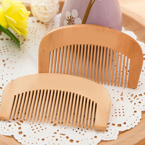 Wholesale Custom Logo Acceptable High Quality Peach Wooden Hair Comb