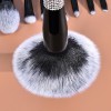 Custom Logo Rhinestone Makeup Brush Set Luxury 10 Pcs Crystal Bling Diamond Cosmetic Brushes Kit with PU Leather Bag Wholesale