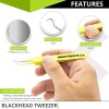 Professional Blackhead Tweezer Curved Steel Tip Surgical Comedone & Splinter Extractor By Rapid Vitality (Yellow)