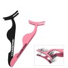 2 PCS Pink and Black Stainless Steel False Eyelashes Applicator Eyelash Extension Tweezers Remover Clip Nipper Makeup Tools