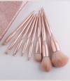 Shiny Pink 8pcs Makeup Brush Set
