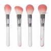 Wholesale hot selling 4 pcs white and pink makeup brush set