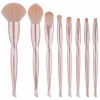 Shiny Pink 8pcs Makeup Brush Set