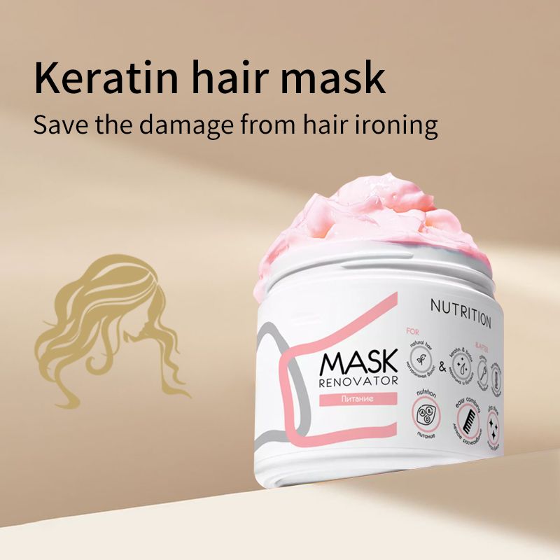Keratin, Argan Oil, Caviar, Amino acids, Smooth split End Color protection, Oil Treatment Mask, Curly hair mask