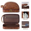Large Capacity Travel Waterproof Portable Stylish High-end Makeup Case Brown PU Leather  Cosmetic Tote Bag