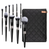 Custom Logo Rhinestone Makeup Brush Set Luxury 10 Pcs Crystal Bling Diamond Cosmetic Brushes Kit with PU Leather Bag Wholesale