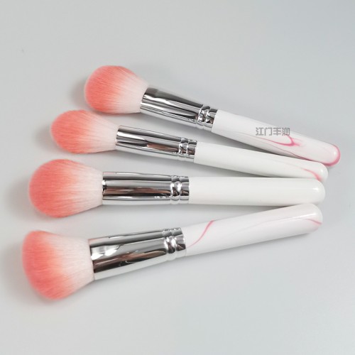 Wholesale hot selling 4 pcs white and pink makeup brush set
