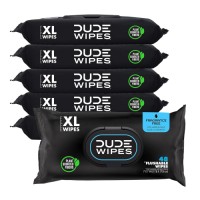DUDE Wipes - Flushable Wipes - 6 Pack, 288 Wipes - Unscented Extra-Large Adult Wet Wipes