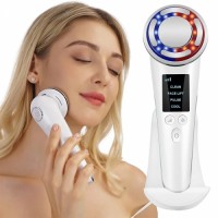 8in1 Face Massager Skin Care Beauty Device Multi Anti-Wrinkle High-Frequency EMS Facial Lifting Toning with Red & Blue Light Therapy