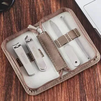 9-Piece Nail Clipper Set Stainless Steel Nail Clipper Zipper Bag