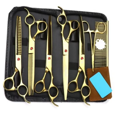 Barber Scissors Kit Straight Cut Thinning Curved Scissor Grooming Set